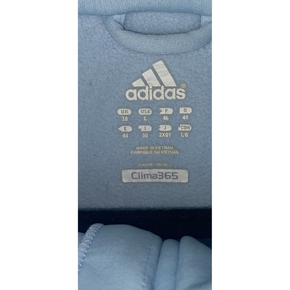 Adidas Womens L Jacket Full Zip ClimaWarm Fitted Powder Blue Athletic - Picture 5 of 12